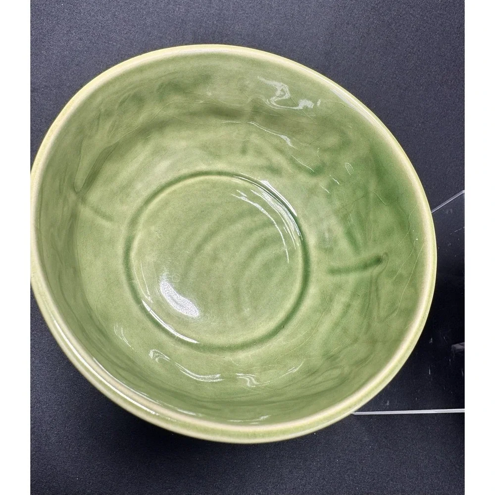 Bordallo Pinheiro Dragonfly Green Majolica Coupe Cereal Bowls 2 Portugal Display